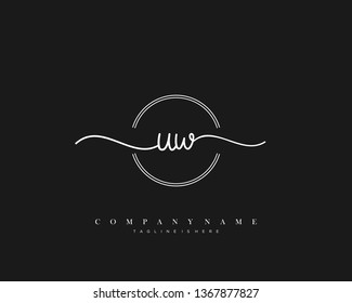 UW initial handwriting logo template vector