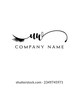UW inicial Logotipo lash logotipo eyelector moderno