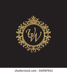 UW initial luxury ornament monogram logo