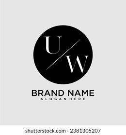 UW initial monogram logo with circle style dsign
