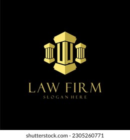 logotipo de monograma inicial para la firma de abogados con diseño de hitos