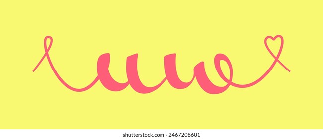 UW initial wedding monogram calligraphy vector illustration. Hand drawn lettering u and w love logo design for valentines day poster, greeting card, photo album, banner print or tattoo.