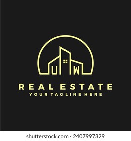 UW initials homes modern building company logo vector.eps
