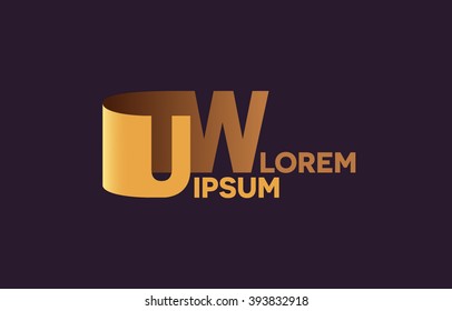 UW letters logo, U and W letters logo alphabet design.