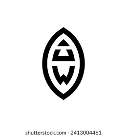 UW line geometric monogram with high quality professional design that will print well