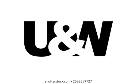 Diseño del logotipo de UW en estilo audaz. Símbolo de identidad blanco y negro. Emblema de tipografía moderna. Icono de marca Corporativa. Mínima Plantilla de negocio.