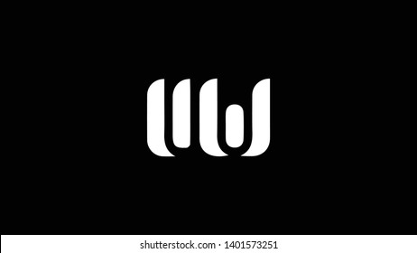 UW logo design template vector minimal design