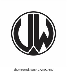 Uw Logo Monogram Circle Piece Ribbon Stock Vector (Royalty Free ...