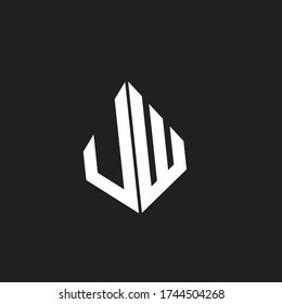 UW Logo monogram with standout triangle shape ribbon design template