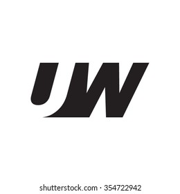 UW negative space letter logo
