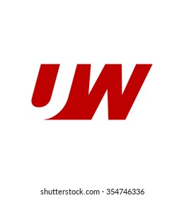 UW negative space letter logo red