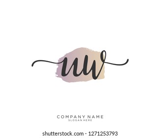 UW U W Initial handwriting logo vector