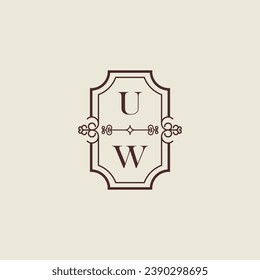 UW vintage wedding initial logo in high quality professional design that will print well across any print media