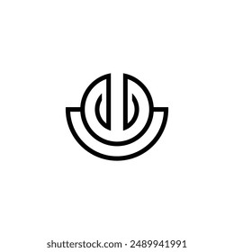 UW, WU, Abstract initial monogram letter alphabet logo design