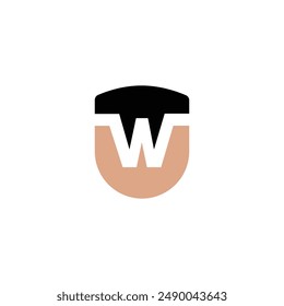 UW, WU, Abstract initial monogram letter alphabet logo design