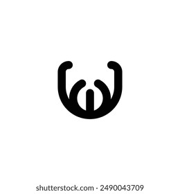 UW, WU, Abstract initial monogram letter alphabet logo design