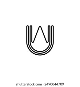 UW, WU, Abstract initial monogram letter alphabet logo design