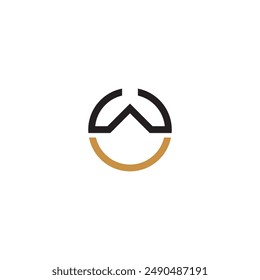 UW, WU, diseño Abstractas del logotipo del alfabeto de la letra del monograma inicial