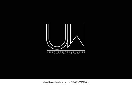 UW WU abstract vector logo monogram template