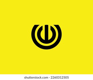 plantilla de vector de diseño de logotipo de la UW