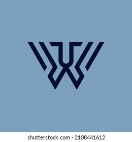 UW WU logo. the letter U and W perfectly combined into a new, modern and original Logo