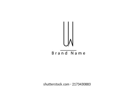 plantilla de monograma del logotipo del vector abstracto de la UW WU U W