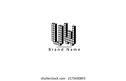 UW WU U W abstract vector logo monogram template