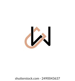 UW, WU, W AND U Abstract initial monogram letter alphabet logo design