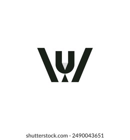UW, WU, W AND U Abstract initial monogram letter alphabet logo design