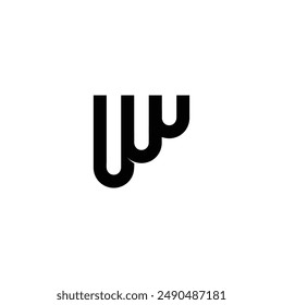 UW, WU, W AND U Abstract initial monogram letter alphabet logo design