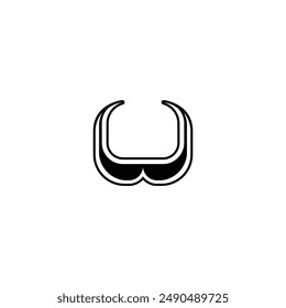UW, WU, W AND U Abstract initial monogram letter alphabet logo design
