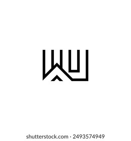 UW, WU, W UND U Abstraktes anfängliches Monogramm-Buchstaben-Alphabet-Logo-Design