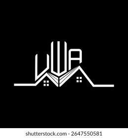 Diseño de logotipo de UWA Real State, logotipo simple y moderno de UWA. Diseño de alfabeto lujoso de UWA  