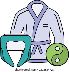 UWAGI Jacket Vector Icon Design, Sporting equipment Symbol, Physical Fitness and Wellness Sign, Leisure Activity stock illustration, karate costume Gi Concept