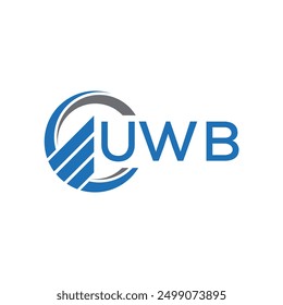 Logo-Design auf weißem Hintergrund. UWB Creative Initials Logo-Konzept für Wachstumsgraphen. Logo-Design der UWB Business Finance.
