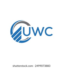 UWC Flat accounting logo design on white background. UWC creative initials Growth graph letter logo concept. UWC business finance logo design.
