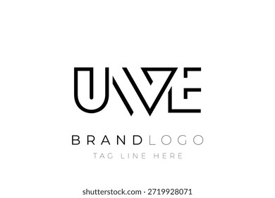 Diseño de logotipo de letra abstracta UWE. Diseño moderno del logotipo del negocio con tipografía Abstractas y estilo contemporáneo