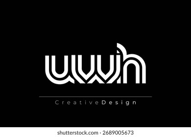 UWH Criativo Único Moderno Carta Logo Design. Elegante Monograma Logo Design com elementos decorativos e tipografia