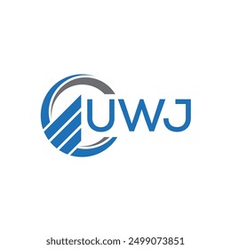 UWJ Flat accounting logo design on white background. UWJ creative initials Growth graph letter logo concept. UWJ business finance logo design.

