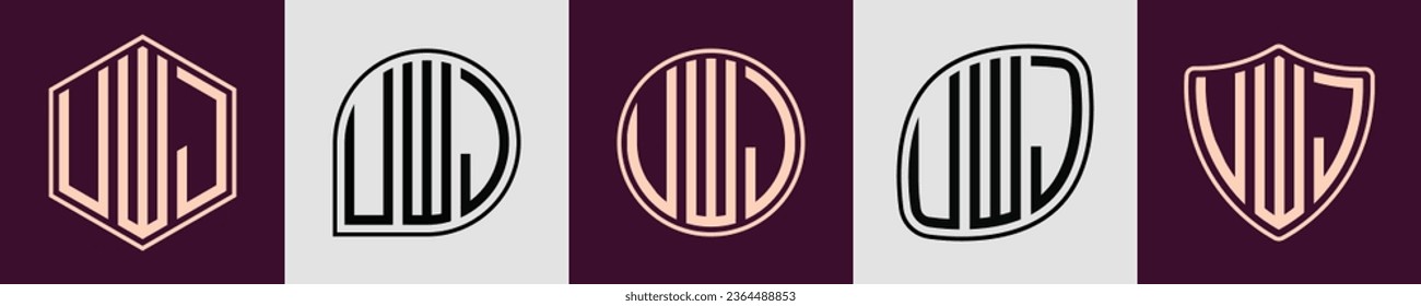 UWJ modern initial monogram logo design vector. It will be suitable for which company or brand name start those initial.