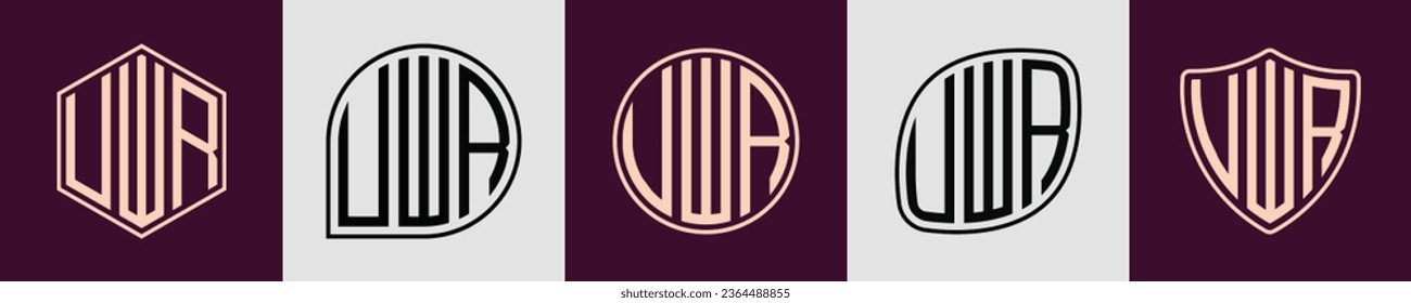 UWR modern initial monogram logo design vector. It will be suitable for which company or brand name start those initial.