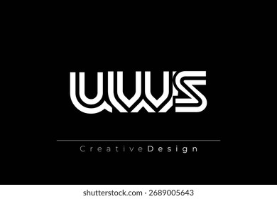 Diseño de logotipo de letra moderno único creativo de UWS. Diseño elegante del logotipo del monograma con los Elementos decorativos y la tipografía