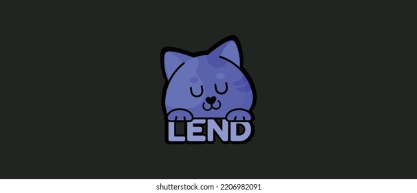 UwU Lend cryptocurrency UWU token, Cryptocurrency logo on isolated background with text. vector illustration of UWU token banner design concept.