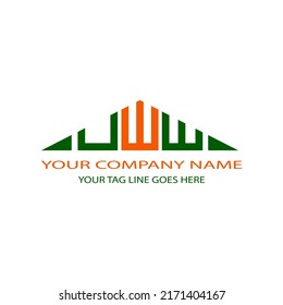 UWW-Brief-Logo kreatives Design mit Vektorgrafik