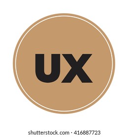 ux brown letters ,abstract background logo, design identity in circle, alphabet letter