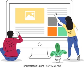 UX Content Writing Vector Illustration