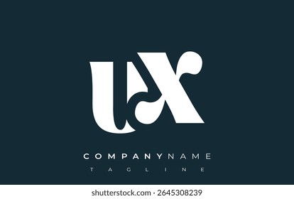 UX Creative Abstract Typography Design de logotipo. Logotipo elegante que combina tipografia arrojada e formas criativas, ideal para soluções de marca e identidade.