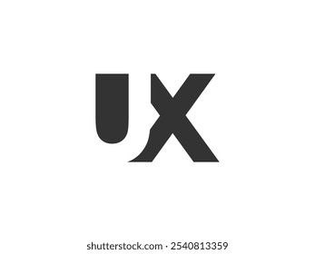 UX creative geometric initial based modern and minimal logo. Letter u x trendy fonts. Universal professional elegant techno vector design.