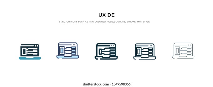 ux de icon in different style vector illustration. two colored and black ux de vector icons designed in filled, outline, line and stroke style can be used for web, mobile, ui