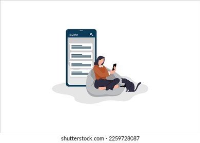 Ux design chat phone chat interface. Massage app with speech bubbles. Short message service bubbles. Smartphone chatting sms template bubbles. Chatting app. Chat interface.